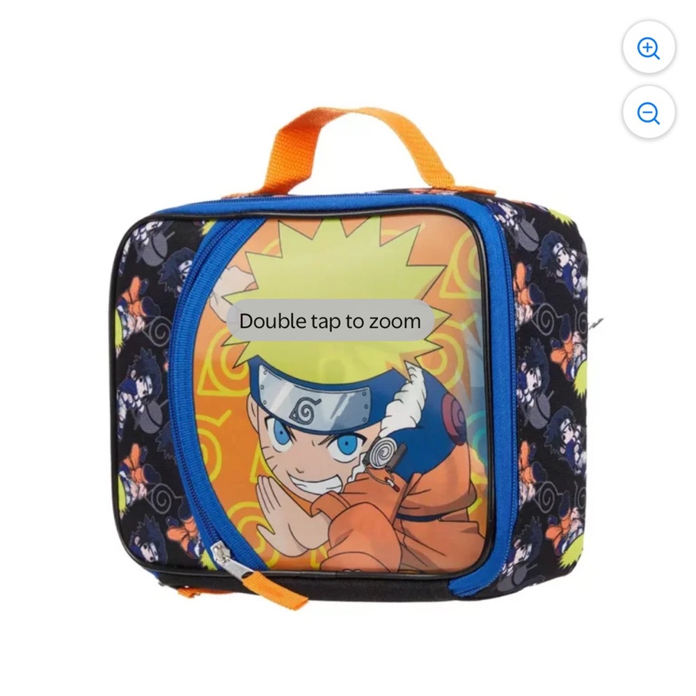 Naruto and Sasuke Holographic Insulated Lunch Bag Tote with zipper front pocket - Picture 2 of 12